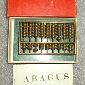 Vintage Abacus Chamonix Onyx & Bronze Desktop Handheld Counting Aid